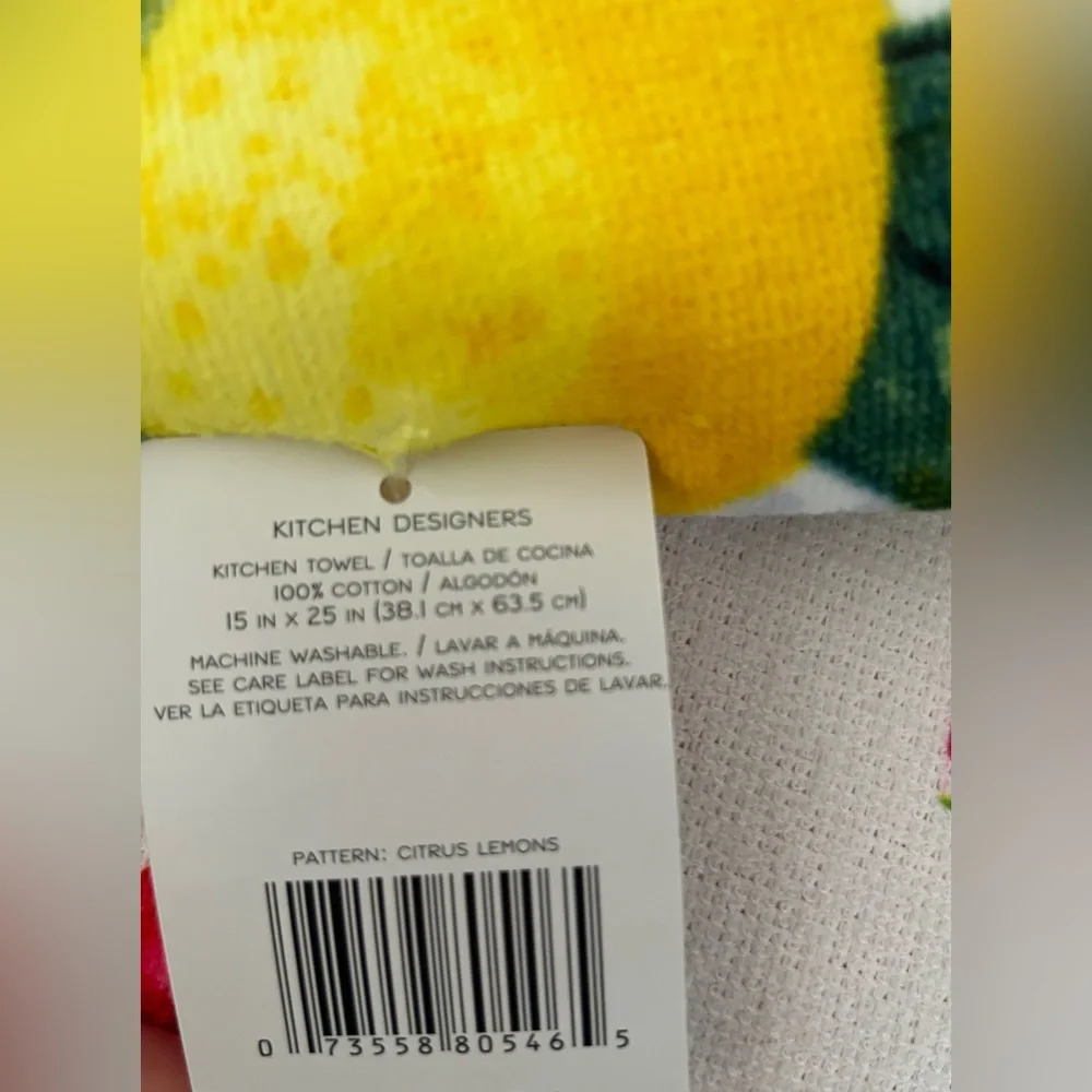 Kitchen towel and Dish drying mat Bundle Lemon theme NWT